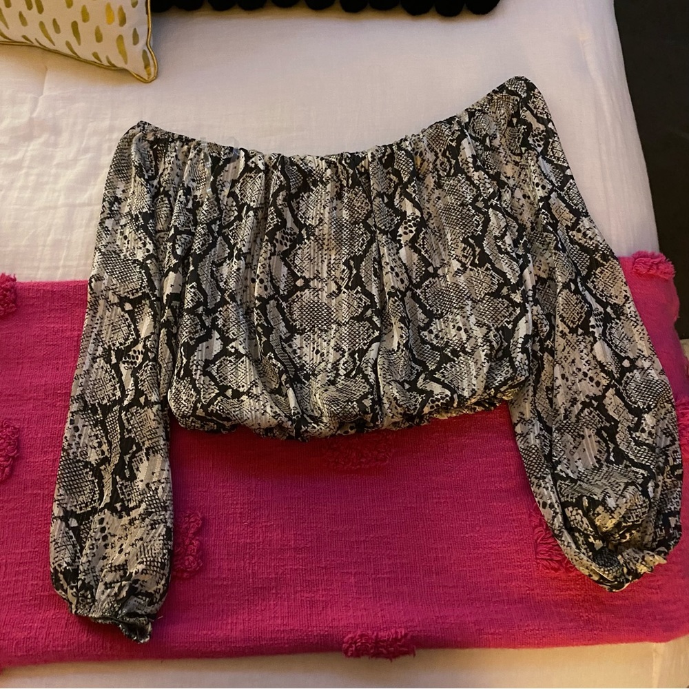 Windsor Snakeskin Cropped Blouse